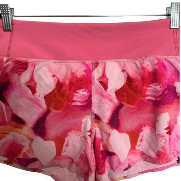 Athleta Run With It Shorts Activewear Mid Rise Floral Pink Size Small - Picture 5 of 10